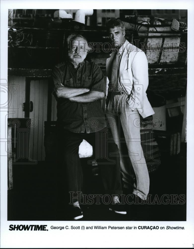 1993 Press Photo George Scott &amp; William Petersen on Curacao - cvp37691 - Historic Images