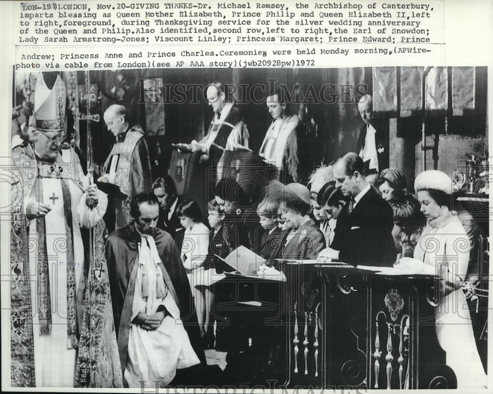 1972 Press Photo The England&#39;s Royal family he Thanksgiving service - Historic Images