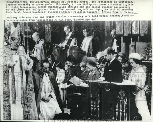 1972 Press Photo The England's Royal family he Thanksgiving service - Historic Images