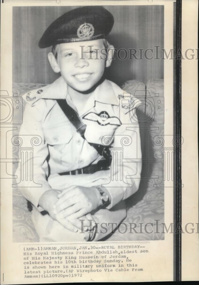 1972 Press Photo His Royal highness Prince Abdullah of Jordan - Historic Images