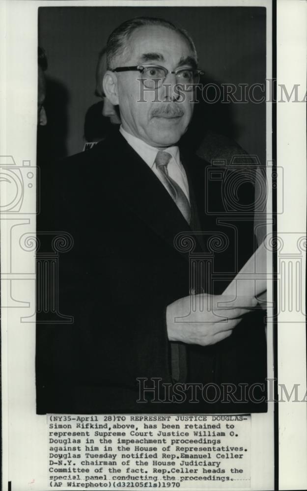 Charles Riffkind 1970 Press Photo Rifkind to represent Justice Douglas in House of Repr ...