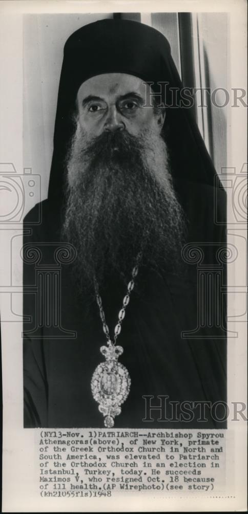 1948 Press Photo Archbishop Spyrou Athenagoras of New York - Historic Images