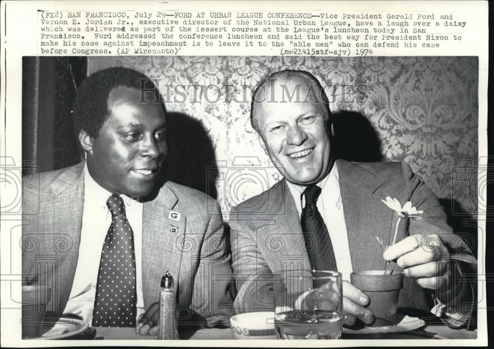 1974 Press Photo Ford at Urban League luncheon conference in San Francisco - Historic Images