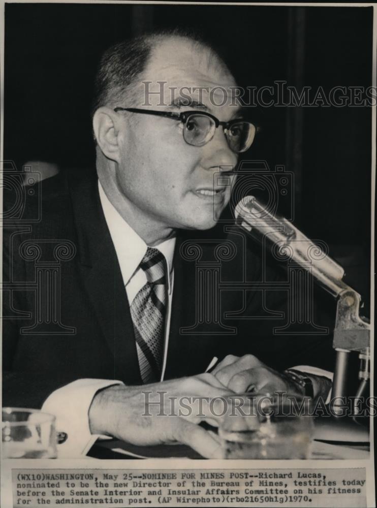 1970 Press Photo Richard Lucas nominated as Dir of Bureau of Mines - Historic Images