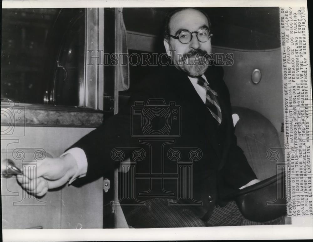1939 Press Photo Dr. Don Fernando De Los Rios, Spanish Ambassador - Historic Images
