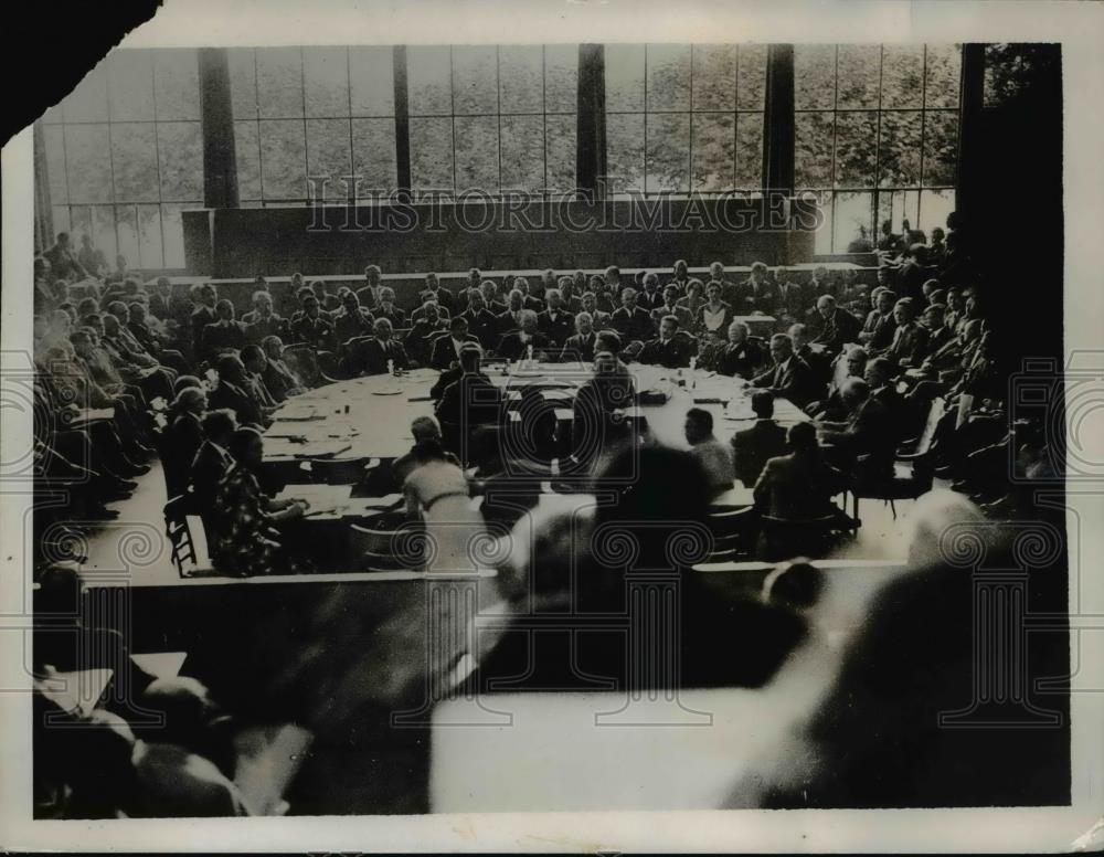 1935 Press Photo Premier Laval Baron Aloisi M Litvinoff A Eden Geneva Conference - Historic Images