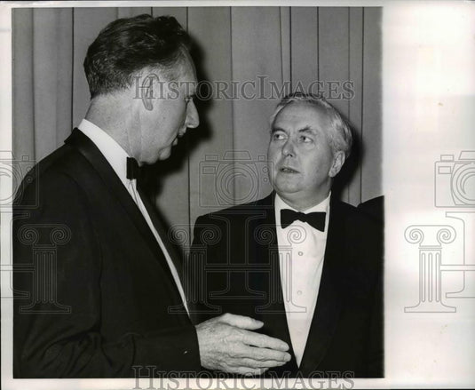 1965 Press Photo New York-British Prime Minister Harold Wilson & Monroe Speght - Historic Images