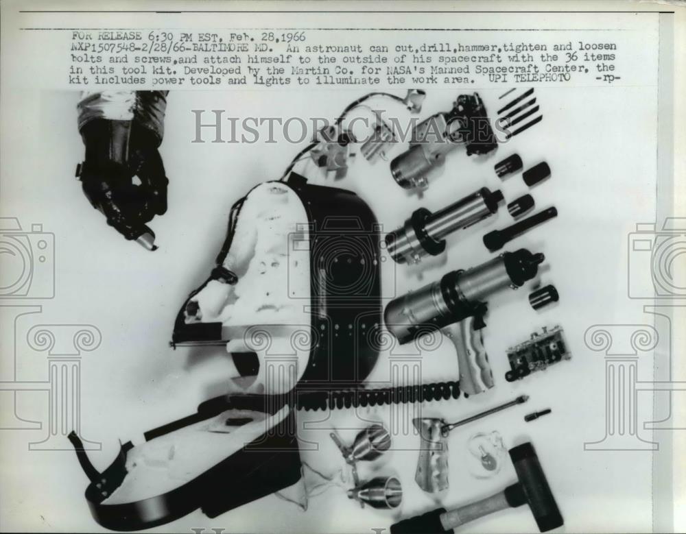 1966 Press Photo Astronaut Tool Kit in Baltimore - nee58478 - Historic Images