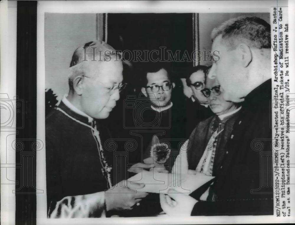 1960 Press Photo Archbishop Rufio J Santos (L) - nee61315 - Historic Images