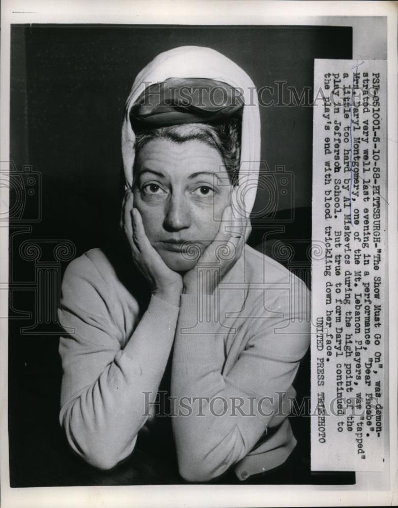 1958 Press Photo Pittsburgh, &quot;Dear Phoebe&quot; Daryl Montgomery Actors In Play - Historic Images