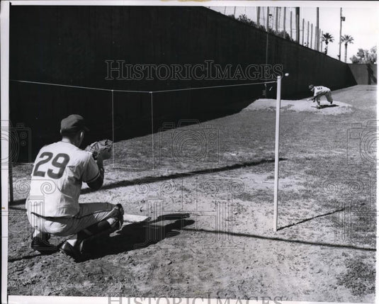1961 Press Photo Mesa Az Cubs pitcher prospects & catcher Walter Bales - Historic Images