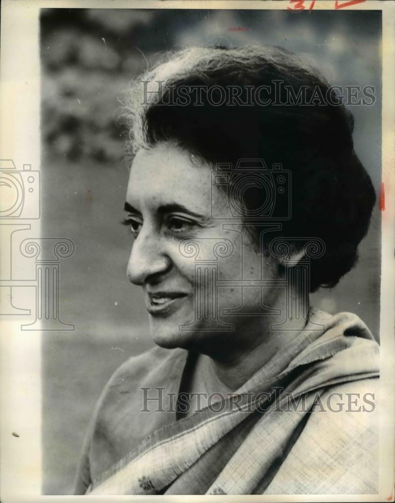 1968 Press Photo Prime Minister Indira Gandhi of India on her Birthday Portrait. - Historic Images