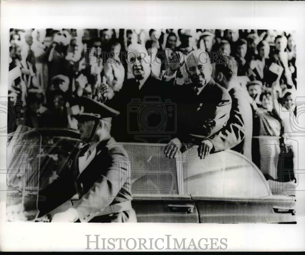 1966 Press Photo French President Charles de Gaulle &amp; Soviet President Podgorny - Historic Images