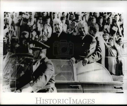 1966 Press Photo French President Charles de Gaulle & Soviet President Podgorny - Historic Images
