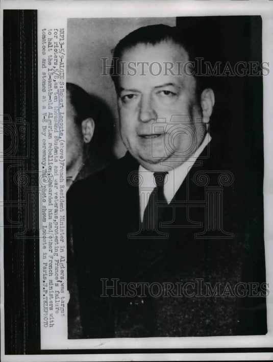 1958 Press Photo Robert LaCoste French resident Minister Algiers in Paris - Historic Images
