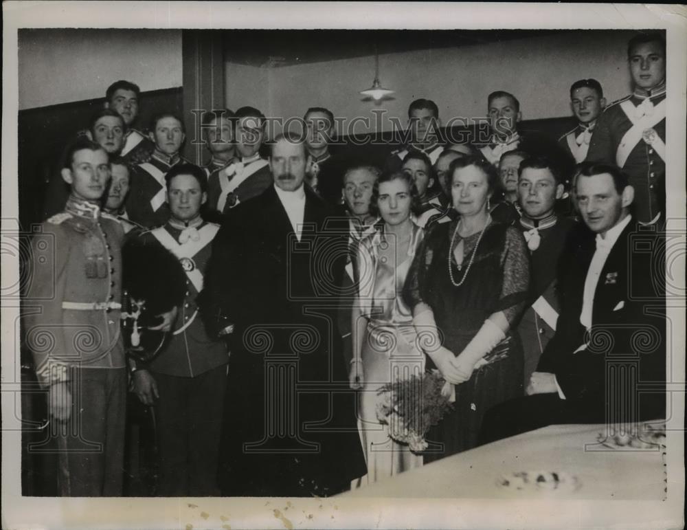 1936 Press Photo King Christian &amp; Queen Alexandrine of Denmark &amp; Family - Historic Images