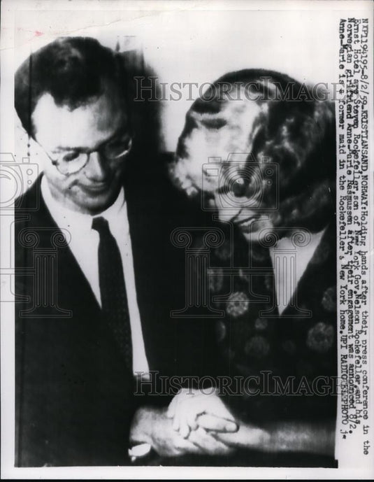 1959 Press Photo Steven Rockefeller Son of NY Governor & Fiancee in Norway - Historic Images