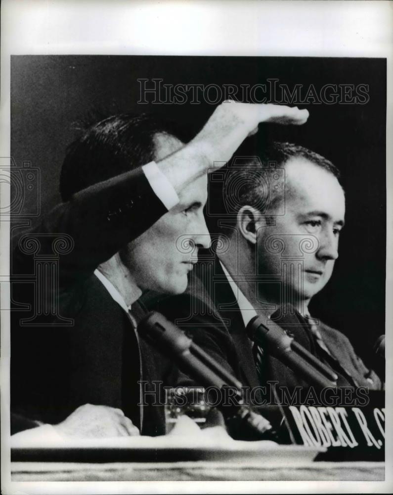 1965 Press Photo Astronaut Edward White and James McDivitt Space Center Houston - Historic Images