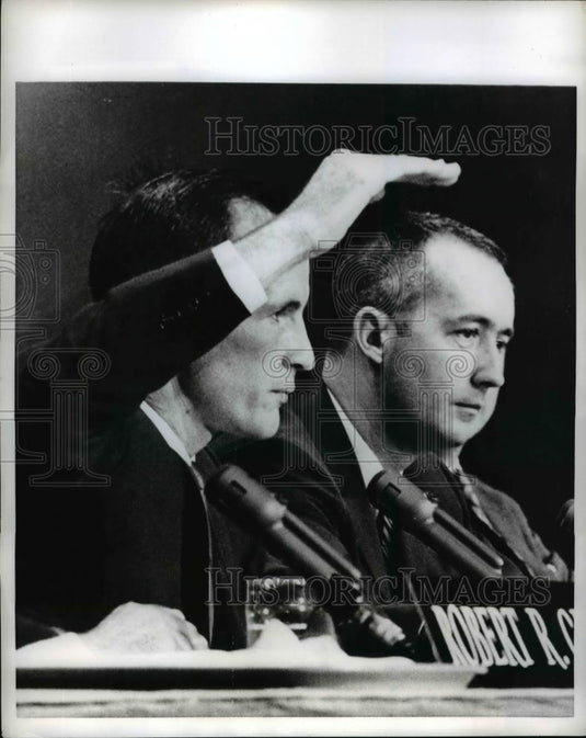 1965 Press Photo Astronaut Edward White and James McDivitt Space Center Houston - Historic Images