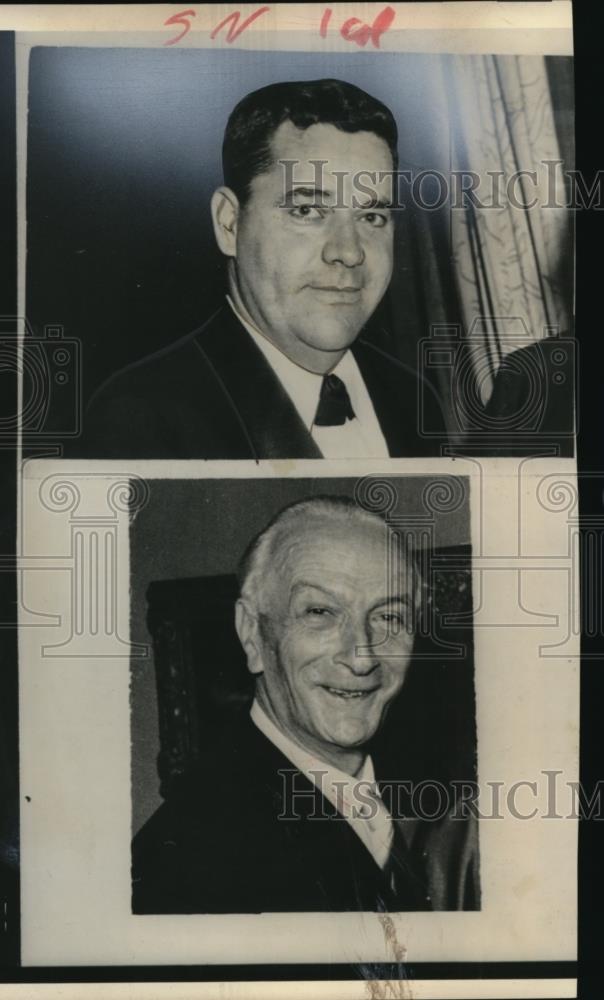 1960 Press Photo Italian Premier Antonio Segni &amp; Thomas Lamphier Jr of San Diego - Historic Images