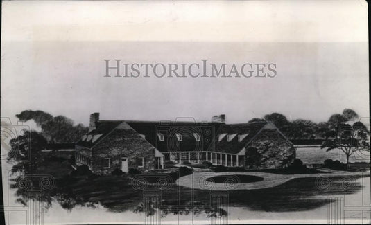 1939 Wire Photo The architect's drawing of the library building - cvw04611 - Historic Images