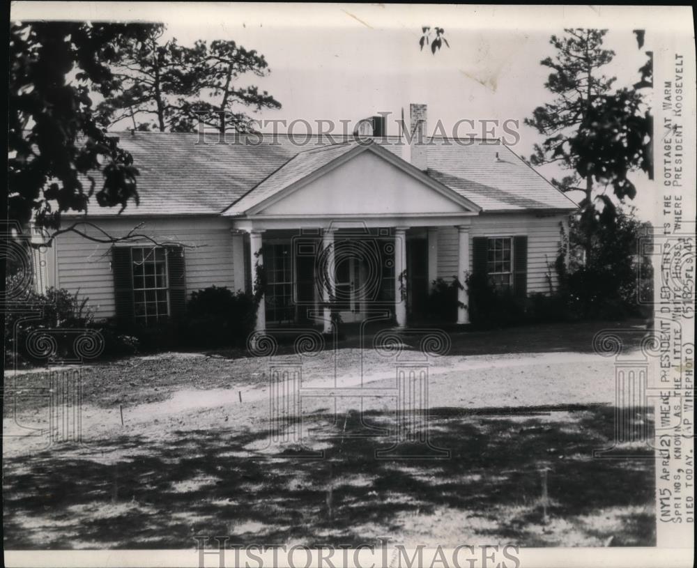 1945 Wire Photo The Cottage at Warm Springs Known as Little White House - Historic Images