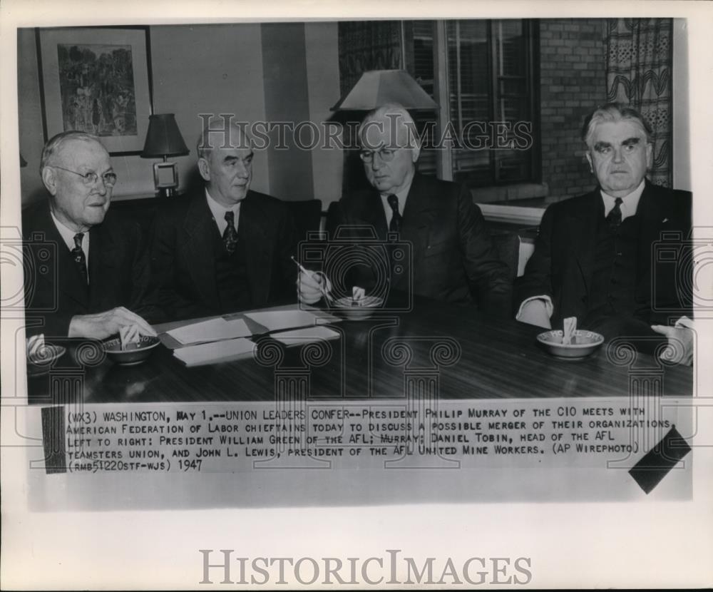 1947 Wire Photo Union Leader Confer at Washington - cvw03042 - Historic Images