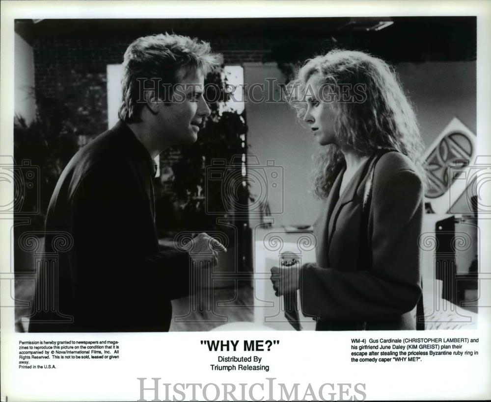 1984 Press Photo Christopher Lambert & Kim Greist in Why Me? - cvp35697 - Historic Images