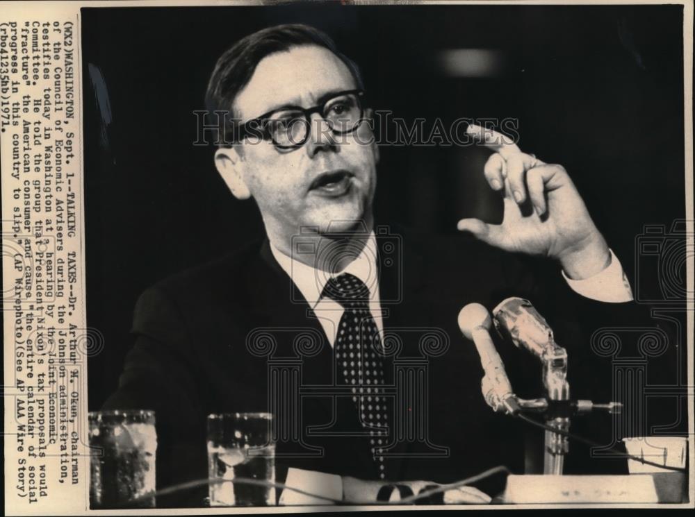 1971 Wire Photo Arthur M. Okun, Economic Advisers Council Chairman - cvw04568 - Historic Images