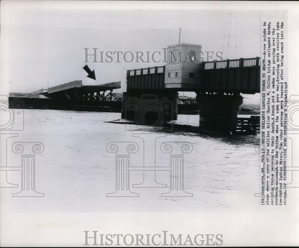 1948 Wire Photo The Charles Cullen bridge that collapsed - cvw03136 - Historic Images