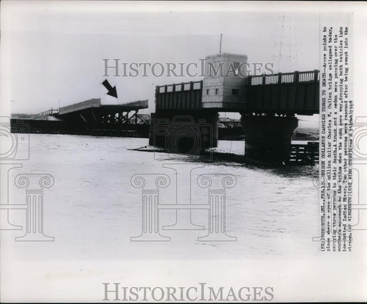1948 Wire Photo The Charles Cullen bridge that collapsed - cvw03136 - Historic Images