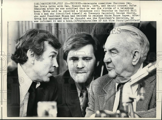 1973 Wire Photo Senate Investigation Committee after hoax call - cvw01986 - Historic Images