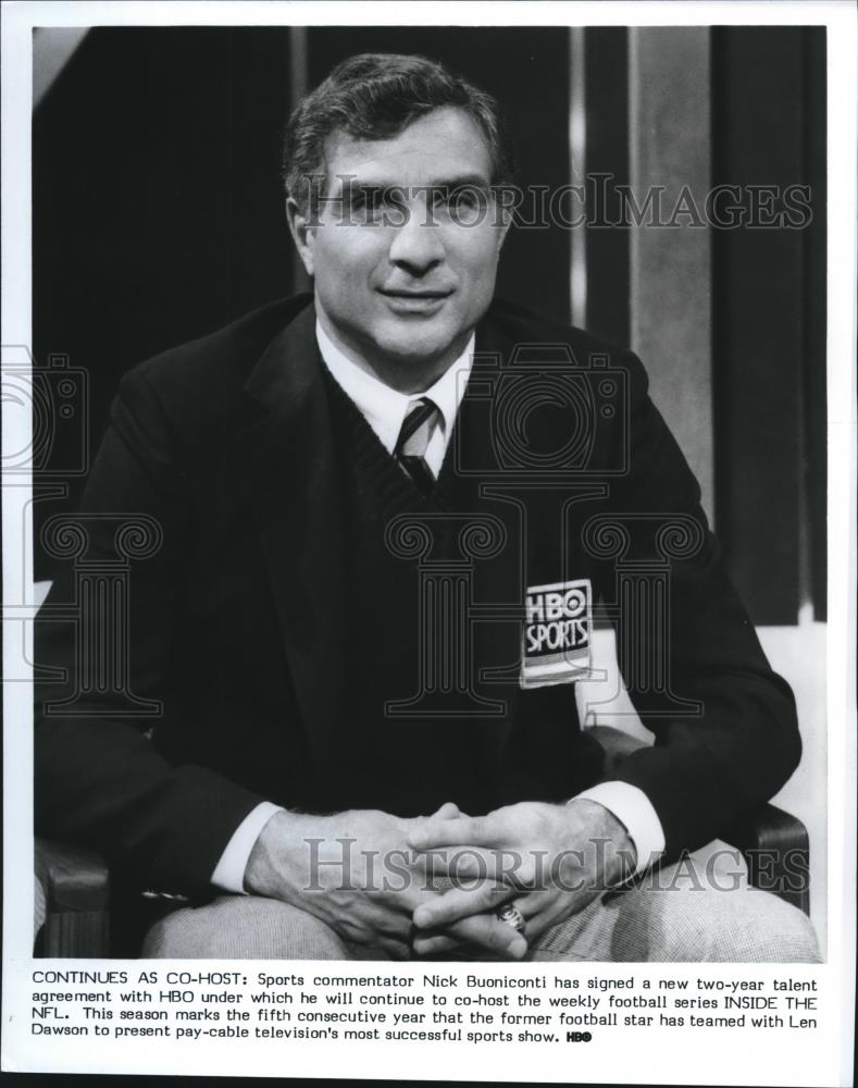 1987 Wire Photo Sports commentator, Nick Buoniconti of the HBO - cvw00229 - Historic Images