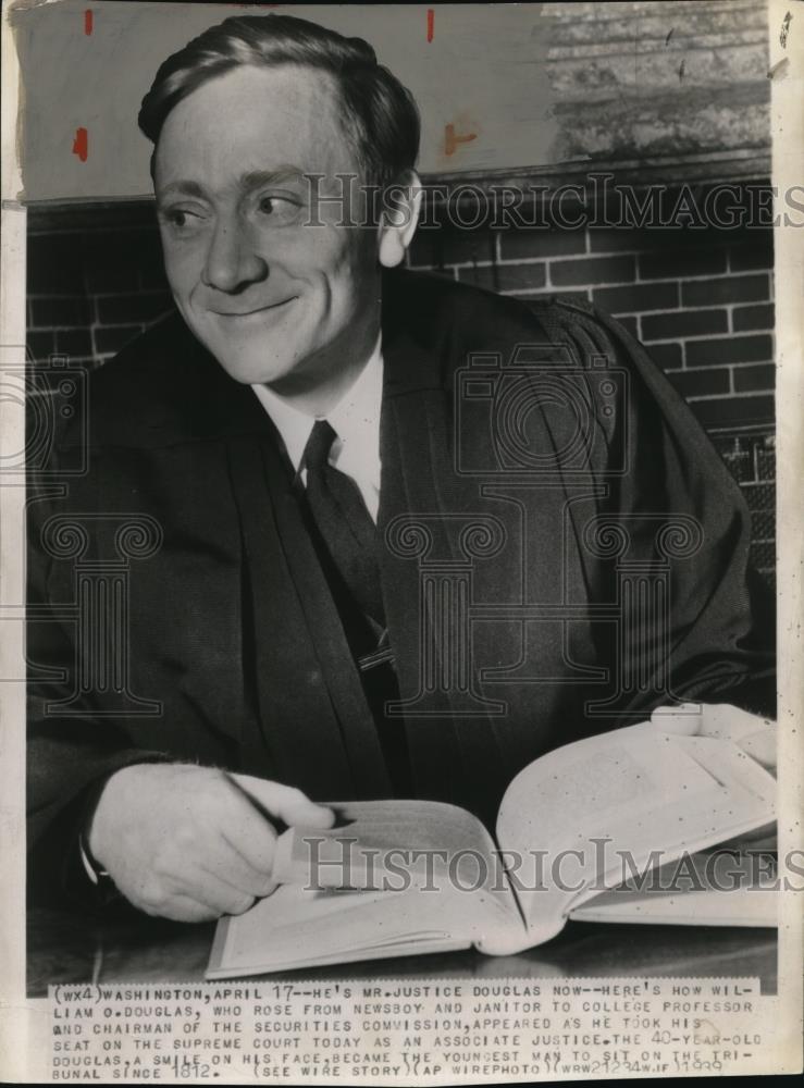 1939 Wire Photo Associate Justice William Douglas - cvw00398 - Historic Images