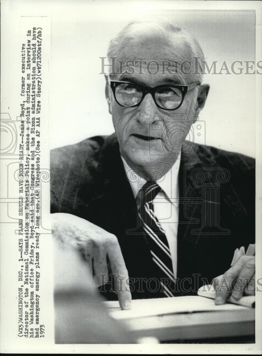 1973 Wire Photo James Boyd, former executive director of National Commission - Historic Images