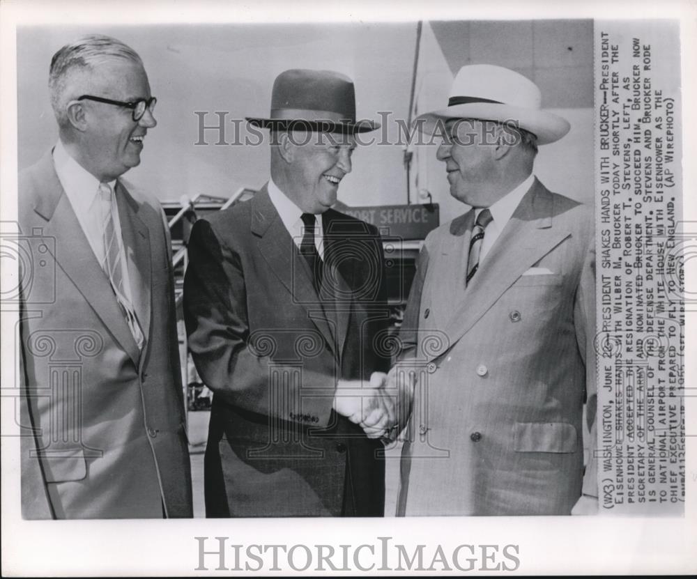 1955 Wire Photo President Eisenhower with Wilber M. Brucker - cvw00061 - Historic Images