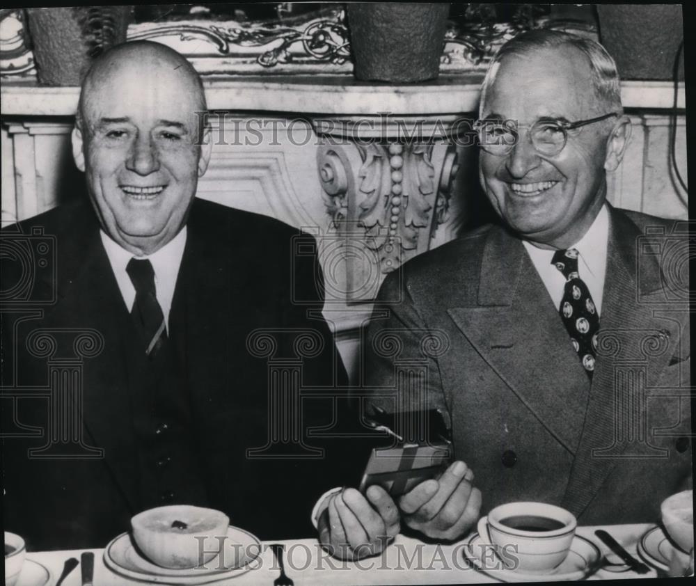 1961 Wire Photo President Truman with House Speaker Sam Rayburn - cvw05657 - Historic Images