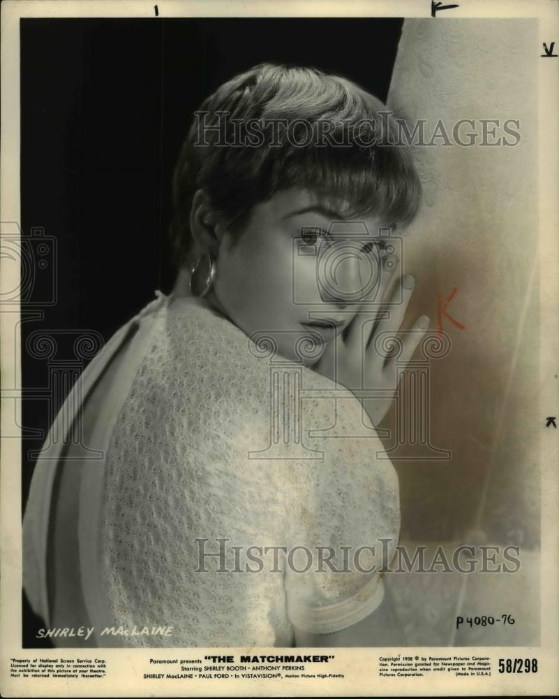 1958 Press Photo Shirley MacLaine in The MatchMaker - cvp35590 - Historic Images