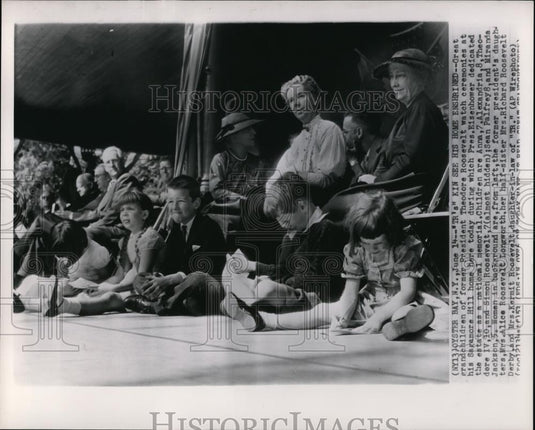 1953 Wire Photo Great Grandchildren of Pres.Theodore Roosevelt Watch Ceremonies - Historic Images