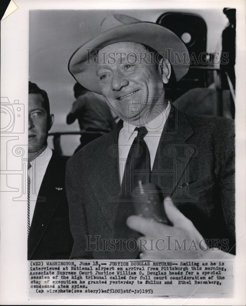 1953 Wire Photo The United Supreme Court Associate Justice William Douglas - Historic Images