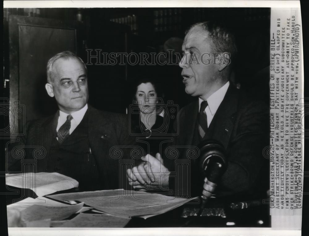 1941 Wire Photo Assistant Secretary of War Robert P. Patterson clasped is - Historic Images