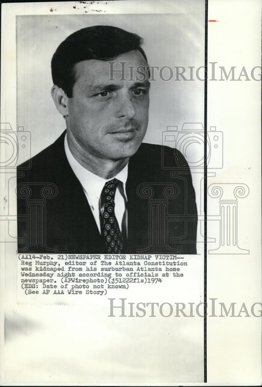 1974 Wire Photo Atlanta Constitution Reg Murphy kidnapped from Atlanta home - Historic Images