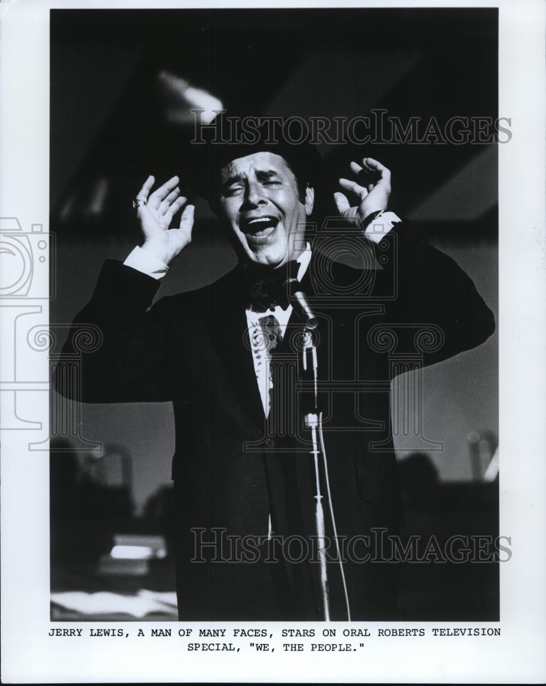 1976 Press Photo Jerry Lewis stars on Oral Roberts We the People TV Special - Historic Images