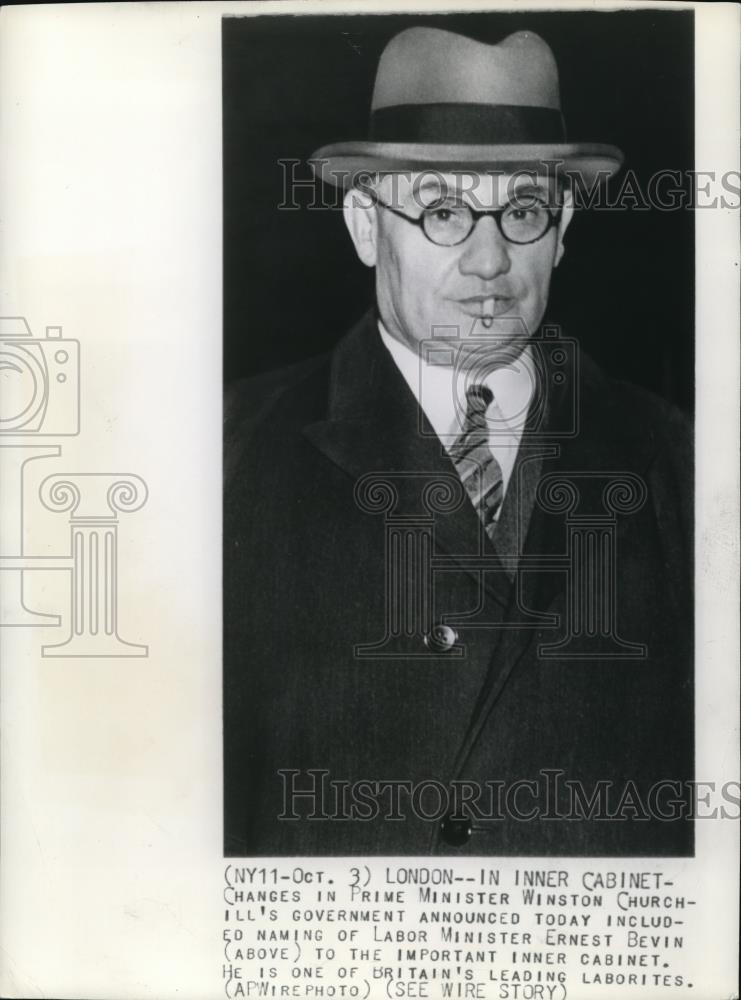 1940 Wire Photo Ernest Bevin One of the Bretain&#39;s Leading Laborites - cvw03316 - Historic Images