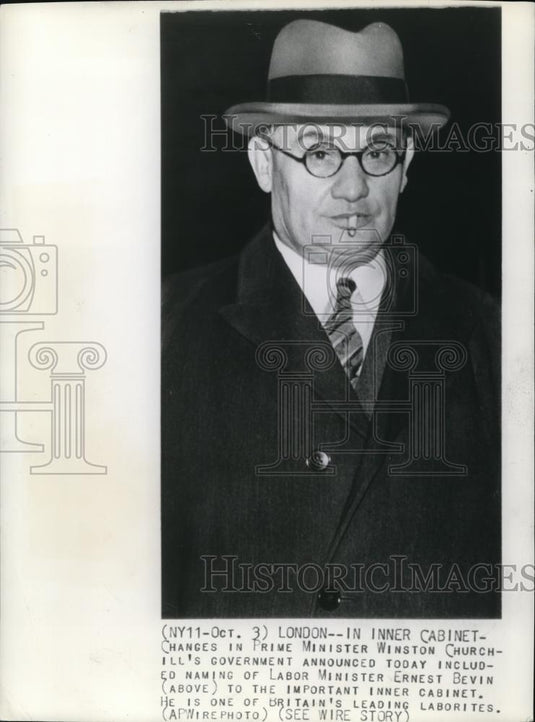 1940 Wire Photo Ernest Bevin One of the Bretain's Leading Laborites - cvw03316 - Historic Images