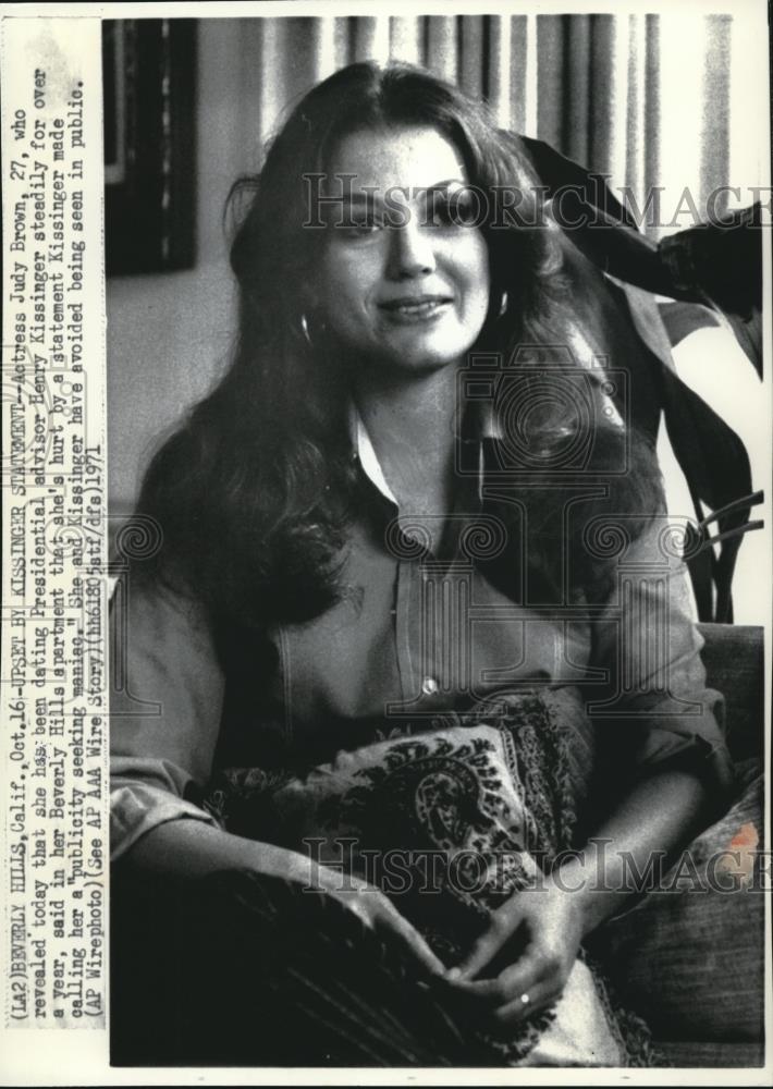 1971 Wire Photo Actress Judy Brown, who revealed today that she has been - Historic Images