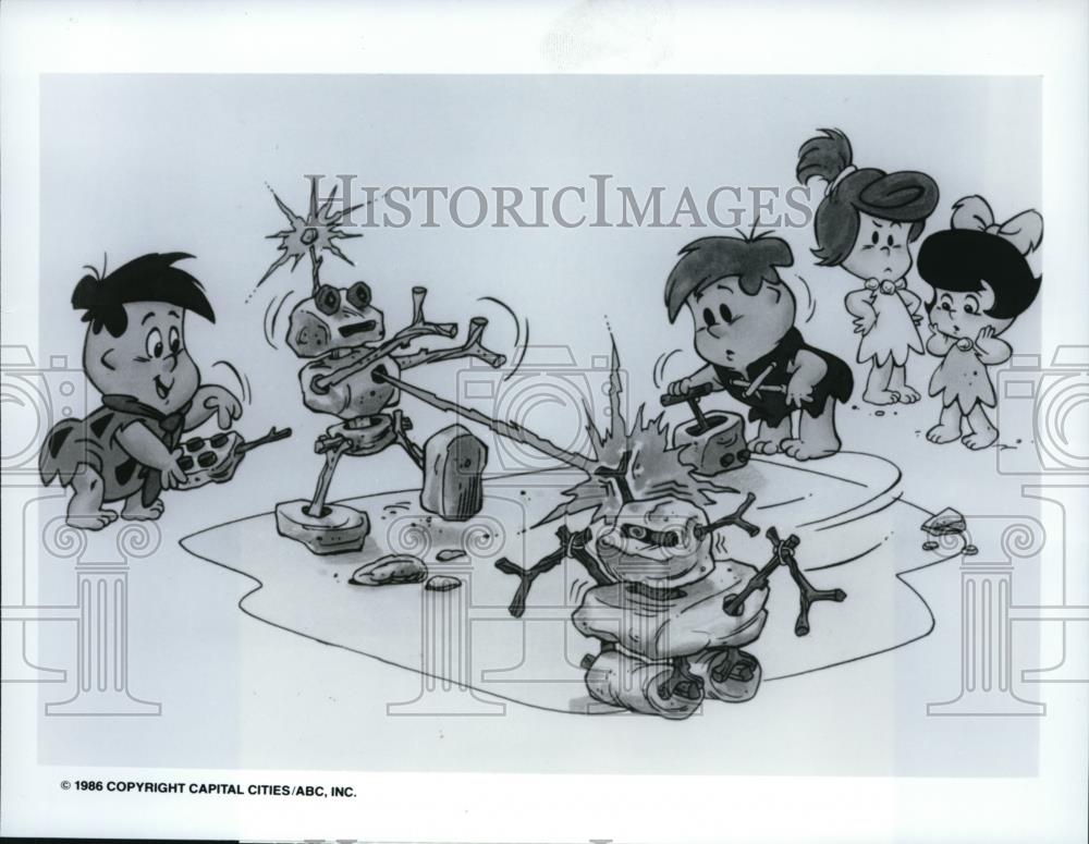 1986 Press Photo Fred Barney Wilma and Betty in The Flintstone Kids - cvp33906 - Historic Images