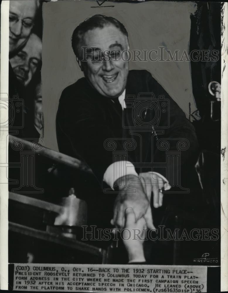 1936 Wire Photo President Roosevelt Returned to Columbus - cvw04453 - Historic Images