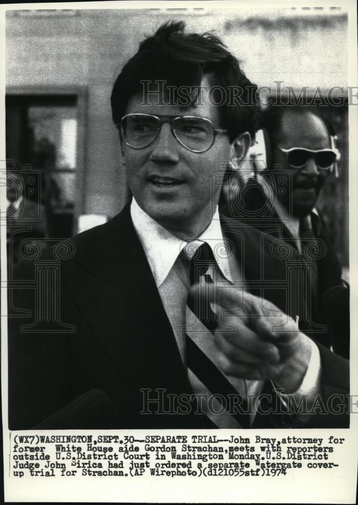 1974 Wire Photo Attorney for former White House aid John Bray - cvw00439 - Historic Images
