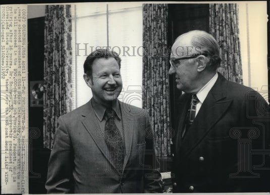 1972 Wire Photo Dr Harold Enarson, newly elected pres of Ohio State University - Historic Images